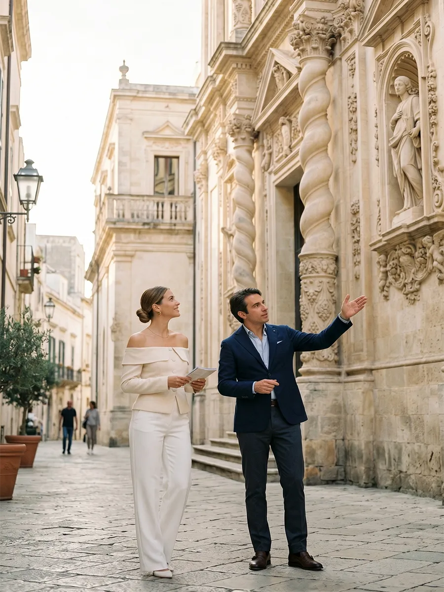 Private guided tour of the stunning Baroque architecture in Lecce.