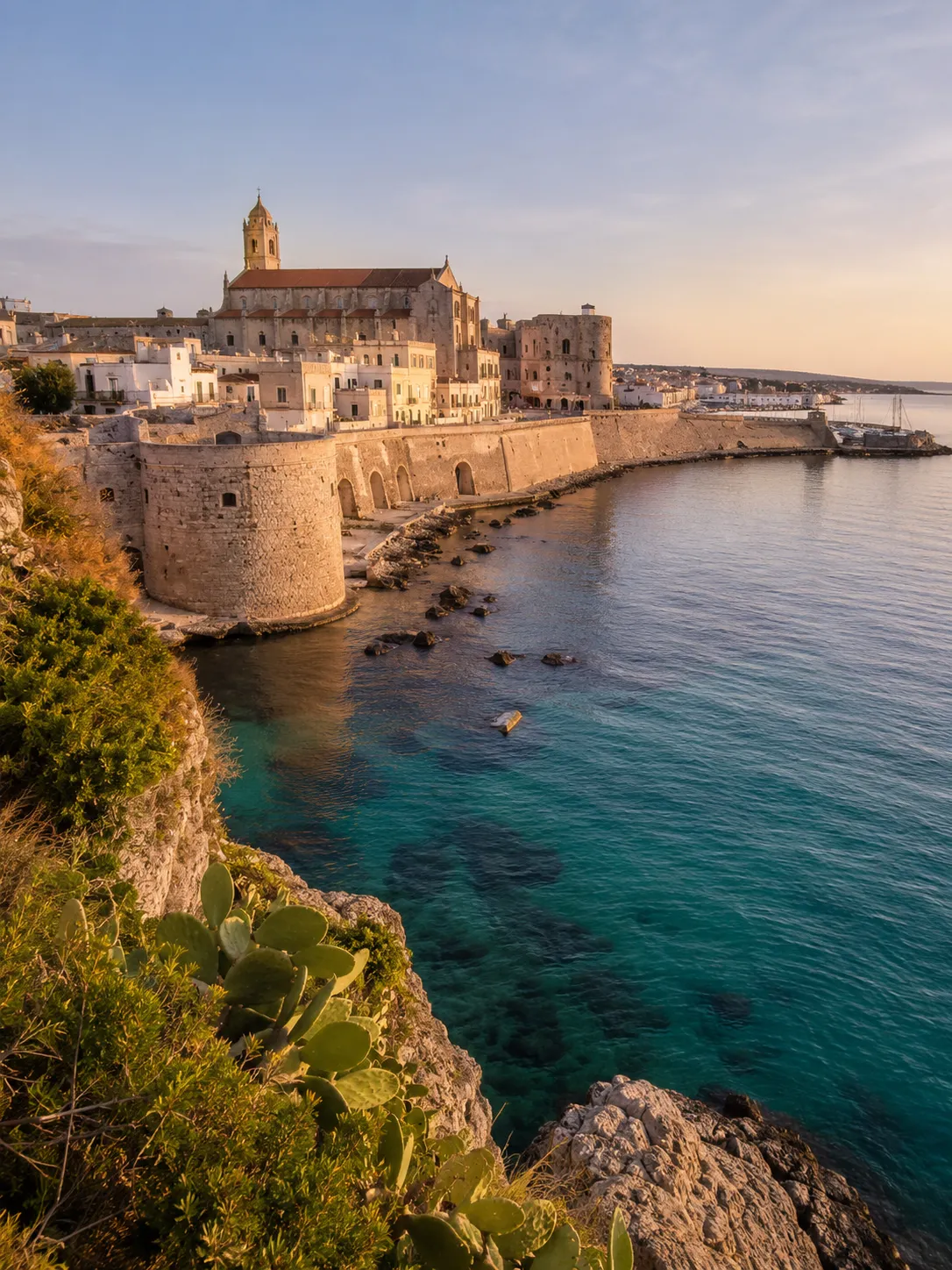 Historic watchtower overlooking the pristine Mediterranean Sea and winding coastal roads.