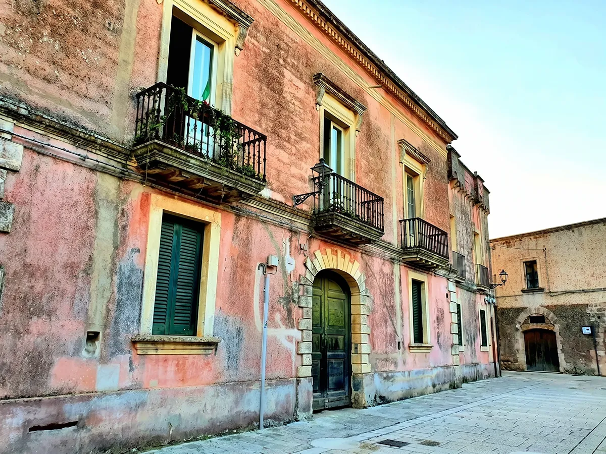 Ancient stone walls in the quiet village of Giuliano di Lecce.