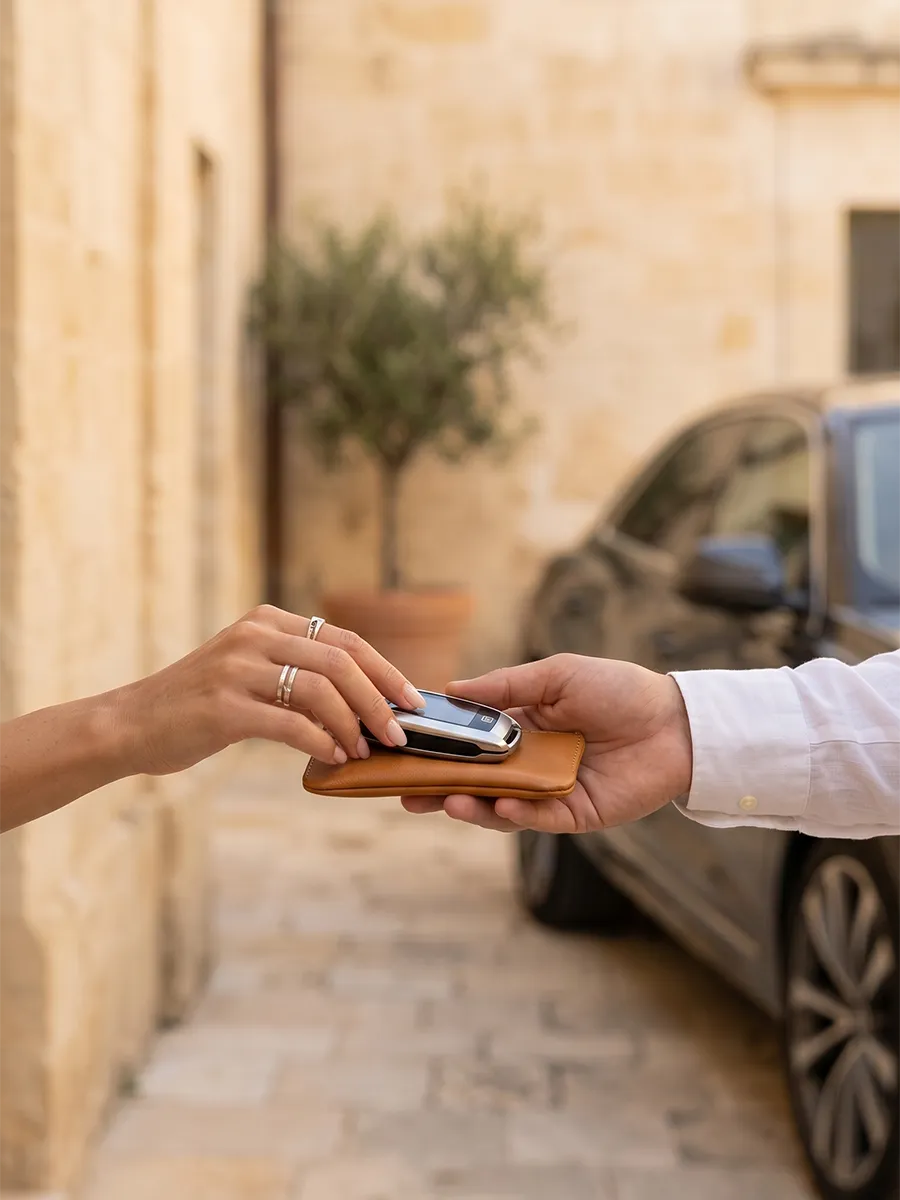 Premium rental car delivered directly to your private villa in Salento.