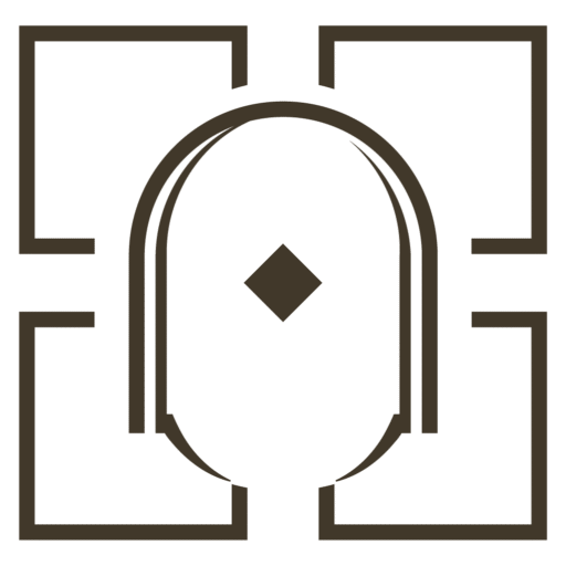 Brown pictogram logo icon of Corte D'Azeglio.