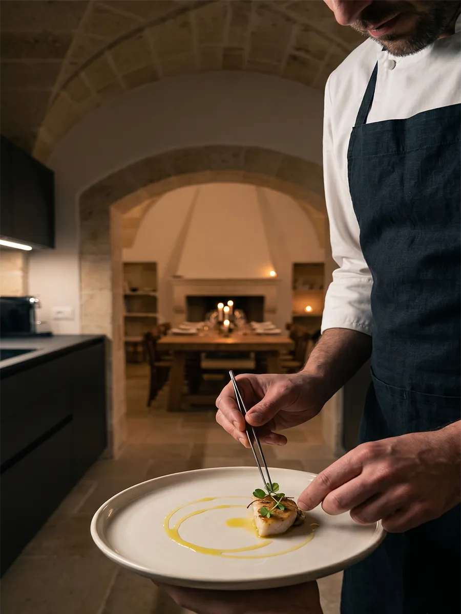 Bespoke fine dining experience with an in-house private chef in Puglia.