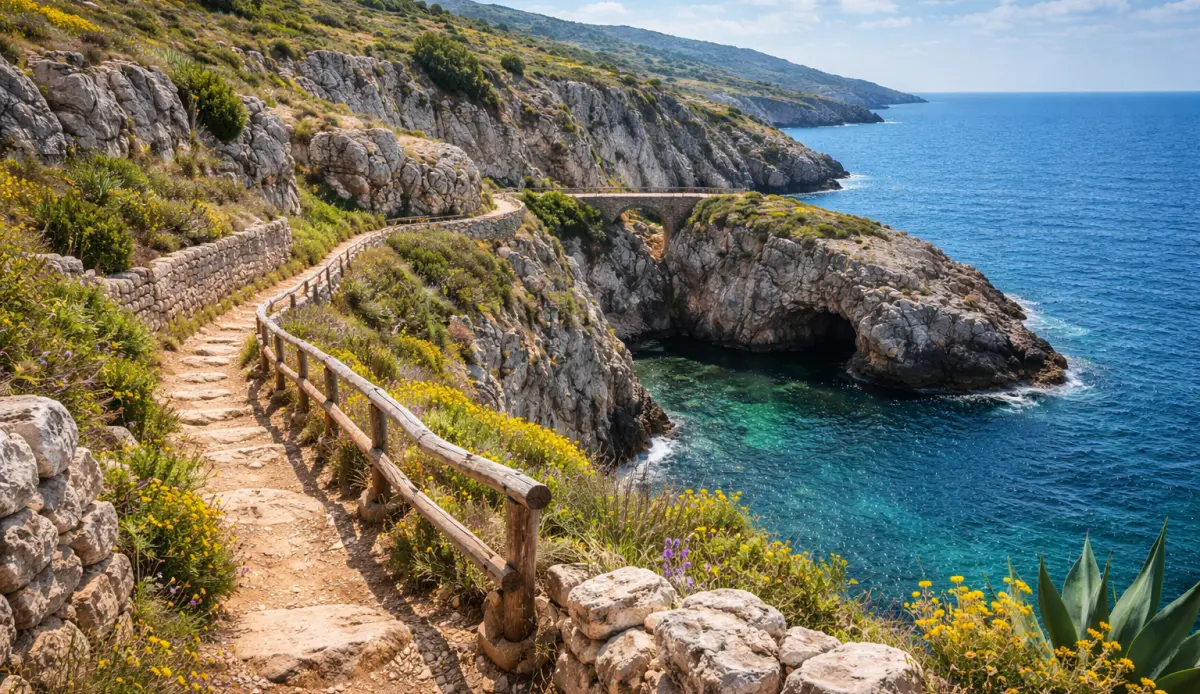 Beautiful coastal views along the Sentiero delle Cipolliane path in Salento.