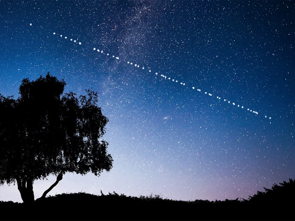 High-speed Starlink satellite internet available at the villa under the starry night sky.