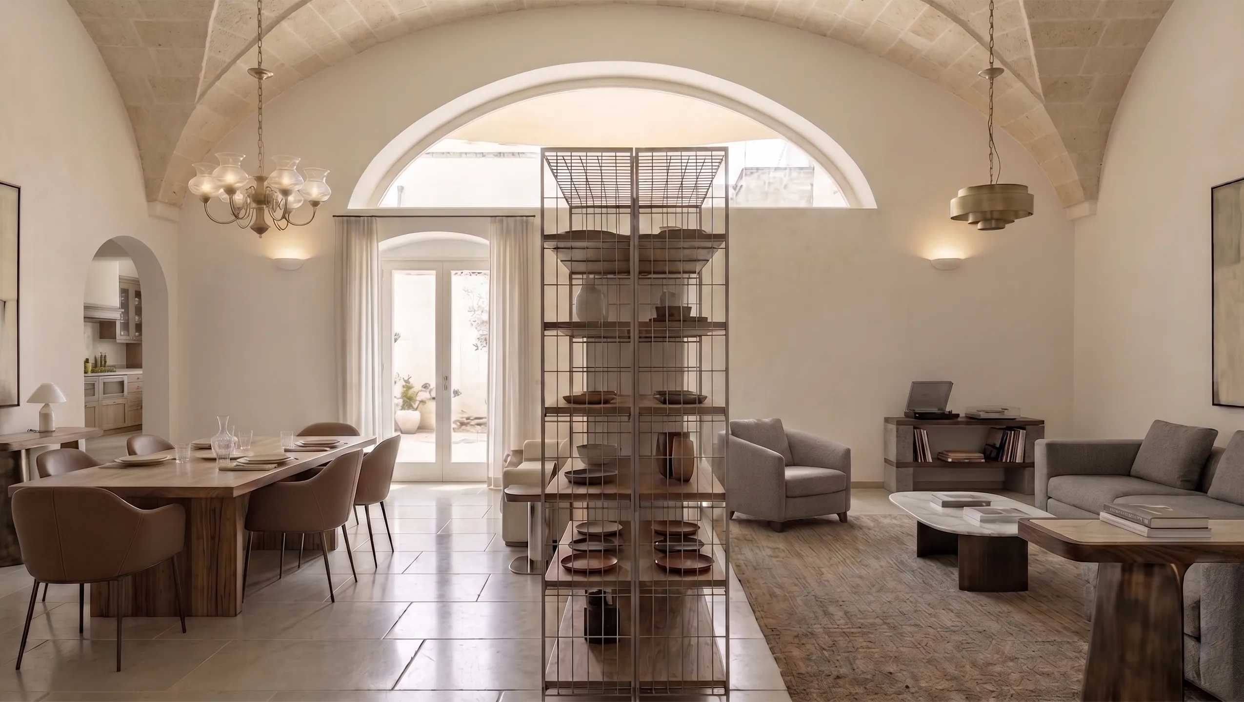Spacious Grand Lounge with radiant floor cooling in our historic luxury villa in Puglia.
