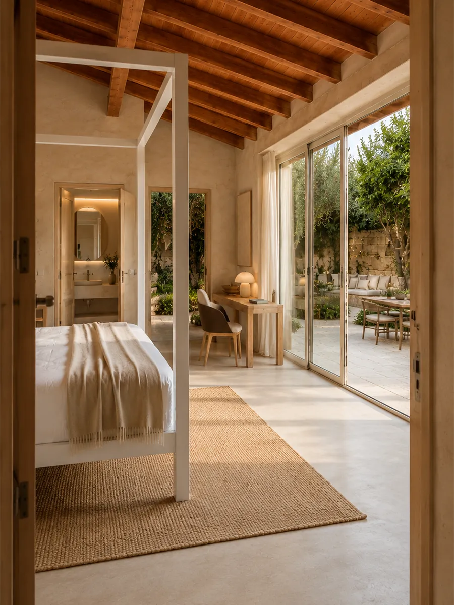 The Light Suite with authentic Mediterranean light and vaulted stone ceilings in Puglia.