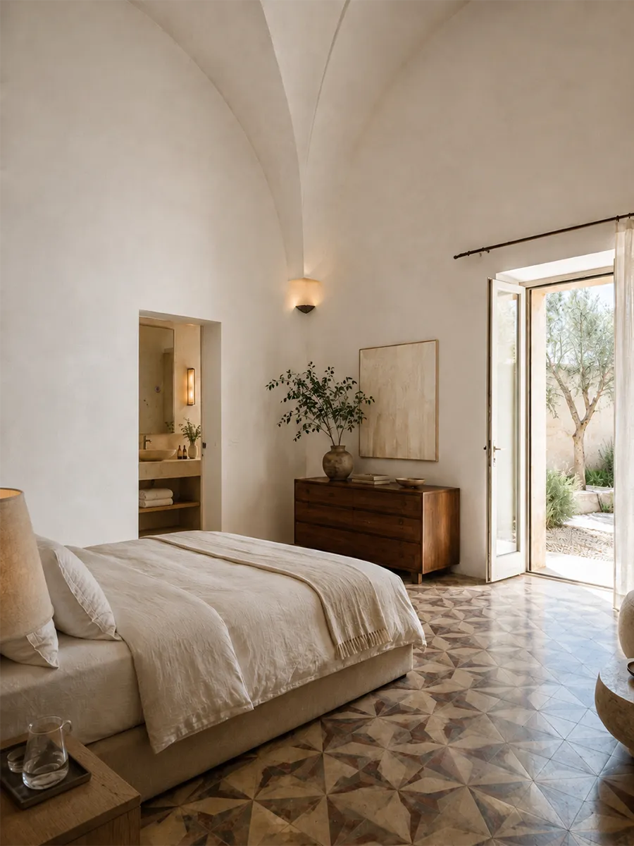 The Stone Suite offering an intimate ensuite retreat for deep sleep at Corte D'Azeglio.