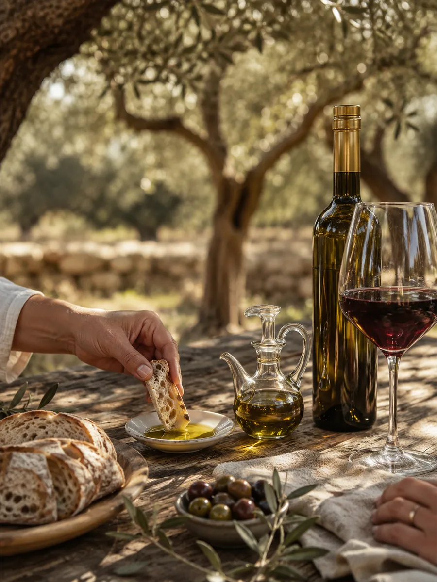 Private wine and extra virgin olive oil tasting in Puglia.